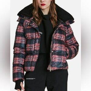 BNWT series by nicole Benisti plaid puffer jacket